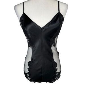 Black Victorias Secret Lace Satin Bodysuit